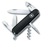 Victorinox Spartan Swiss Army Knife, Camping Pocket Knives, Medium, Multi Tool, 12 Functions, Blade, Bottle Opener, Black