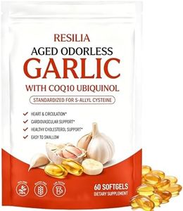 Resilia Aged Garlic Extract, Odorless Aged Garlic Extract Supplement with CoQ10 Ubiquinol, Heart Health & Immune Support - Non-GMO, Gluten Free, 60 Softgels