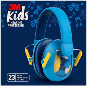 3M Kids Hearing Protection Plus, Kids Ear Protection with Adjustable Headband, 23dB Noise Reduction Rating, Blue