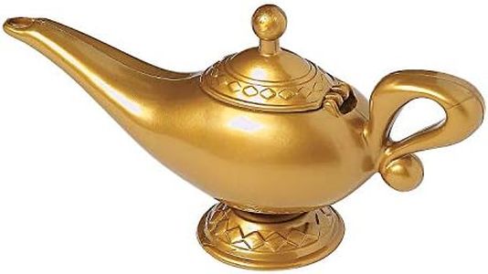 Fun Express Genie Lamp - Kids Aladdin and Genie Costume Accessory - Plastic Halloween Prop, Includes Opening Top and Hinge