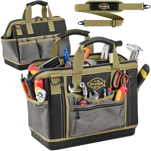 The Ryker Bag 16-inch Extra Heavy Duty Large Tool Bags for Men/Women. 28pockets Portable Tool Box Organizer Hard Bottom Electrician Tool Bag Not Small Tool Bag Organizer Toolbag. Tool Tote Bag