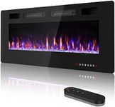 50 inch Electric Fireplace Inserts and Wall Mounted with Remote Control & Touch Screen 1500W Fireplace Heater with Timer