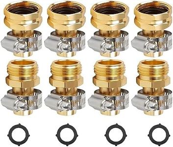 4 Pack Garden Hose Repair Kit with Stainless Clamp, Water Hose Mender Female and Male Hose Connector with Clamps, Fit 5/8" and 3/4" Rubber Garden Hose(5/8")