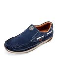 Red Chief Genuine Leather Casual Boat Shoes for Men | Stylish & Comfortable Slip-On Shoes | Blue | RC3504