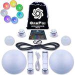 UltraPoi OrbPoi Set - Orb Poi w/LED UltraKnob Pro Handles - USB Rechargeable Contact LED Poi Balls w/ 30+ Color Modes & Patterns - LED Poi Spinning Balls w/Soft Durable Cases - Flow Arts Toy