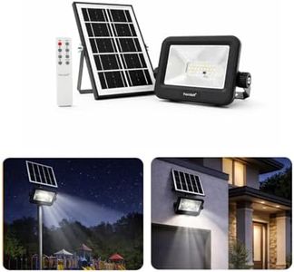 hardoll Solar Flood Light 50W with Remote, Cool White LED, 5M Cable, Waterproof IP65 ABS + Glass Body, 4000mAh Lifepo4 Battery for Home, Garden, Terrace, Outdoor (Pack of 1)