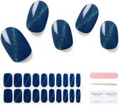 Nelikoo Semi Cured Gel Nail Strips, 20 pcs Gel Nail Stikers, Gel Nail Wraps Semi Cured, Salon-Quality, 2 Weeks Long Lasting