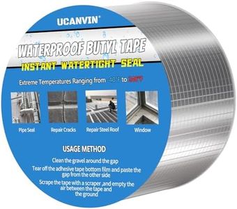 UCANVIN Butyl Tape Waterproof Tape Aluminum Foil Tape, 4inch x 33feet, Butyl Sealant Tape for RV Repair Window Silicone Glass & EDPM Roof Leak Patching, Boat and Pipe Sealing（Silver）