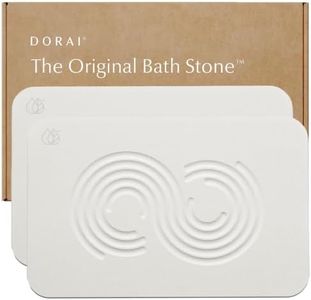 Dorai Home Stone Bath Mat Set - Premium Diatomaceous Earth Bath Floor Mats with Non-Slip Base, Fast-Drying Modern Shower Mat for Bathroom | Zen Sandstone, 2 Pack - 23.6"x15.4"