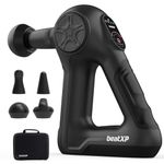 beatXP Drift Massage Gun | Body Massager with Box | Touch Display - Percussion Muscle Massage Gun for Full Body with 4 Attachments & Up to 1 Year Warranty Black