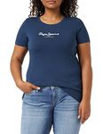 Pepe Jeans Women's New Virginia T-Shirt ,navy,XS