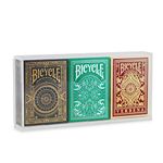 Bicycle Playing Cards | Cypher, Jacquard and Verbena Bundle with Acrylic Collectors Case | 3-Deck Collection | with 3-Deck Acrylic Display Case