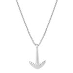 Mahi Rhodium Plated Unisex Ship Anchor Necklace Pendant with Box Chain (PS1101880R)