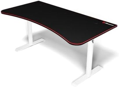 Arozzi Arena Ultrawide Curved Gaming and Office Desk with Full Surface Water Resistant Desk Mat Custom Monitor Mount Cable Management Cut Outs Under The Desk Cable Management Netting - White