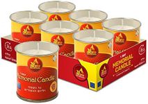 1 Day Yahrtzeit Candle - 6 Pack - 24 Hour Kosher Memorial and Yom Kippur Candle in Tin Cup Holder - by Ner Mitzvah