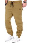 Meilicloth Mens Joggers Casual Fleece Cotton Pants Athletic Drawstring Sweatpants Trousers with Pockets Outdoor Jogging Workout Running Gym Regular Fit Khaki Pants X-Large