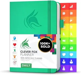 Clever Fox Planner Daily – Undated Agenda & Daily Calendar to Boost Productivity & Hit Your Goals – Gratitude Journal Personal Daily Organizer – 5.8x8.3'', Lasts 6 Months, Emerald (Daily)