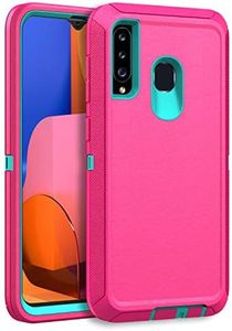 MXX Heavy Duty Case for Samsung Galaxy A20 / A30 Cases - (No Screen Protector) Drop Protection Tough Case for Galaxy A20 (Pink/Light Blue)