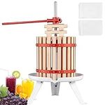 VEVOR Fruit Wine Press, 2.98 Gal/11.3L, Solid Wood Basket with 6 Blocks, Manual Juice Maker, Cider Apple Grape Tincture Vegetables Honey Olive Oil Making Press with Pole Handle Bar for Kitchen, Home