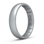 Enso Rings Thin Elements Silicone Ring | Handmade in The USA | The Premium Fashion Forward Silicone Ring | Infused with Precious Metals & Timeless Luxury (Silver, 9)