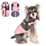 Lairle Dog Coat with Harness Waterproof Dog Coat Winter Dog Coat Dog Jacket Dogs Coat Small Dog Coat 2 in 1 Dog Coat with Built In Reflective Adjustable Harness for Small Medium Large Dogs(8 Colors)