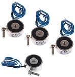 Baosity DC 12V Electromagnet Solenoid Lifting Holding Sucker Electric Magnet 5Kg, Pack of 4