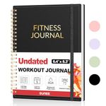 SUNEE Undated Fitness Journal Planner - Workout Journal & Log Book for Men & Women, A5 5.5" x 8.3" Fitness Workout Planner, Gym Essentials & Fitness Journal, Track Progress & Achieve Goals