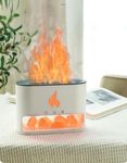 Ultreos Humidifier 7 Flame Colors, USB Charge Essential Oil Aroma Therapy Diffuser with Night Light, 250 ML Aroma Fire Air Diffuser for Home Office Bedroom