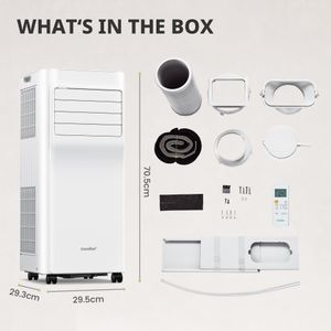 COMFEE’ 9000 BTU Portable Air Conditioner – App & Remote Control, Dehumidifier, Fan, Window Kit, 24-Hour Timer, Up to 355 sq.ft.