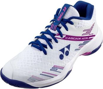 Yonex Badminton Shoes Power Cushion Cascade Accelerator Mid, white/purple (115), 25.0 cm