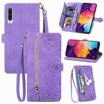 Refilerss Case Compatible with Samsung Galaxy A50/ A50S/ A30S Wallet Case Zipper Pocket with Card Holder Slot Magnetic Closure Lanyard Flip Cover for Galaxy A50/ A50S/ A30S - Purple