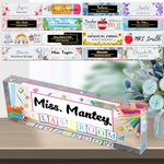 Name Plates for Desk Personalized Custom Acrylic Name Plates for Office Customized Teacher Design Desk Name Plates Appreciation Decor Gifts(8" x 2.5")