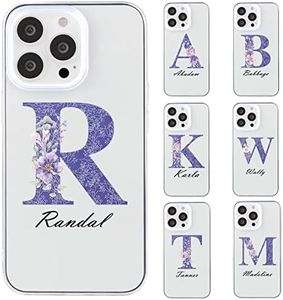 ZhuoFan Funda Personalizada para iPhone 15 14 13 12 11 Pro Max Mini Xr Xs X 7 8 Plus SE 6s con Personalizable Nombre, Carcasa Texto Custom,Aesthetic Transparente Silicona Antigolpes Personalizado Case