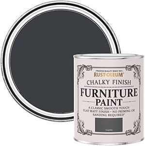 Rust-Oleum AMZ0034 Watercolour Chalky Finish Furniture Paint - Graphite - 750ml