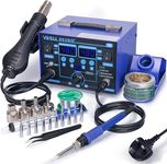 YIHUA 862BD+ SMD Hot Air Rework Station Soldering Iron Station, 2 in 1 Station with Temperature Stabilization Function and Electronic DIY Projects Rework Repair(UK Plug)