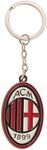 AC Milan Official Metal Football Crest Keyring (One Size) (Red/White)