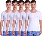 T.T. Mens Titanic HalfSleev Vest Pack of 5 White