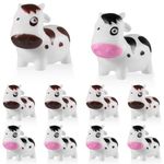 10pcs 3-Inch Rubber Cows Bath Toys, Cute Rubber Moo Moo Subaru Cows Floating Baby Bathtub Toys Bath Highland Toys Water Play Set for Moo Moo Subaru Car, Baby Showers, Rewards Birthday Gift (2 Colors)