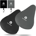 Northdeer 2 Pack Saddle Cover Waterproof with Storage Bag, Lightweight Rain & Dust Resistant Cover for Bicycle Saddle Bike Seat (Black/Grey)