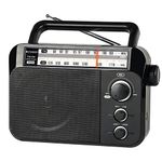 Retekess TR604 Portable Radio,FM AM Radio,Large Display,Large Knob,Clear Sound Quality,Large Speaker,Easy to Use,Headphone Jack,Simple,Radio for elderly (Black)