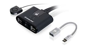 IOGEAR GUS404CA1KIT 4x4 USB Sharing Switch with USB-C Adapter