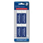 STAEDTLER Mars Plastic, Premium Quality Vinyl Eraser, White, Latex-free, Age-resistant, Minimal Crumbling, 4 Erasers (526 50 BK)