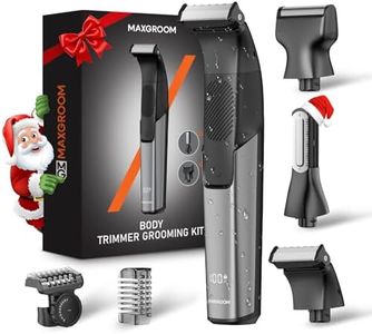 MAXGROOM Afeitadora Corporal Masculina 3 en 1, Depiladora Corporal Hombre con Peine Ajustable para Cuerpo y Zona Intima, en Seco y Húmedo, Pantalla LED y Recargable Tipo-C, Negro