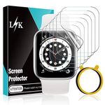 LϟK 6 Pack Screen Protector for Apple Watch 38mm Series 3 2 1 - HD Clear Case Friendly Bubble Free No Lifted Edges Not Wet Application Flexible TPU Soft Film - iWatch 38mm Series 3 2 1 - Clear