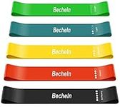 Becheln Resistance Band, Exercise elastic Bands for Yoga, Pilates, Fitness and Working Out, Set of 5 Stretch Bands with Carrying Bag