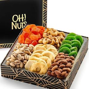 Dried Fruit and Nuts Gift Basket | Premium Dried Fruits & Nuts Square Gift Tin for Special Occasions - Birthday, Anniversary, Corporate Party. For Men & Women by Oh Nuts