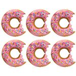 Pop The Party Donut Balloons Mini Sprinkle Pink Donut Mylar Balloon for Baby Shower Birthday Party Decoration Donut Theme Party Supplies (Pack Of 6 Donut)