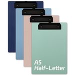 Small Clipboards 6" X 9" Mini Clipboards 4-Pack Half Letter Memo Size Clipboard Menu Pads Receipt Clips for School Office Restaurant Cafe Hotel (Black Clip)