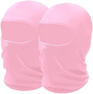 SHEVERCH 2 Pack Pink Ski Mask Sun Protection Lightweight Balaclava Face Mask Men Women Football Motorcycling