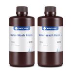 ANYCUBIC Water Washable 3D Printer Resin, 405nm UV Rapid Resin for LCD 3D Printing, Low Odor, Low Viscosity and High Precision (2000 g, Grey+Grey)